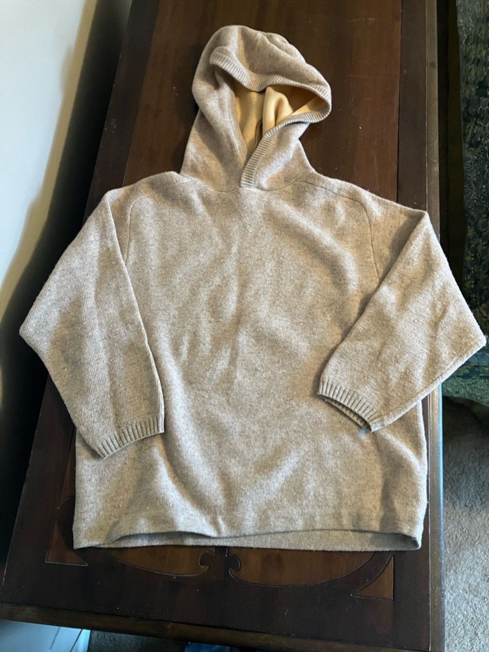 Land’s End kids lambswool hooded sweater size S 7-8